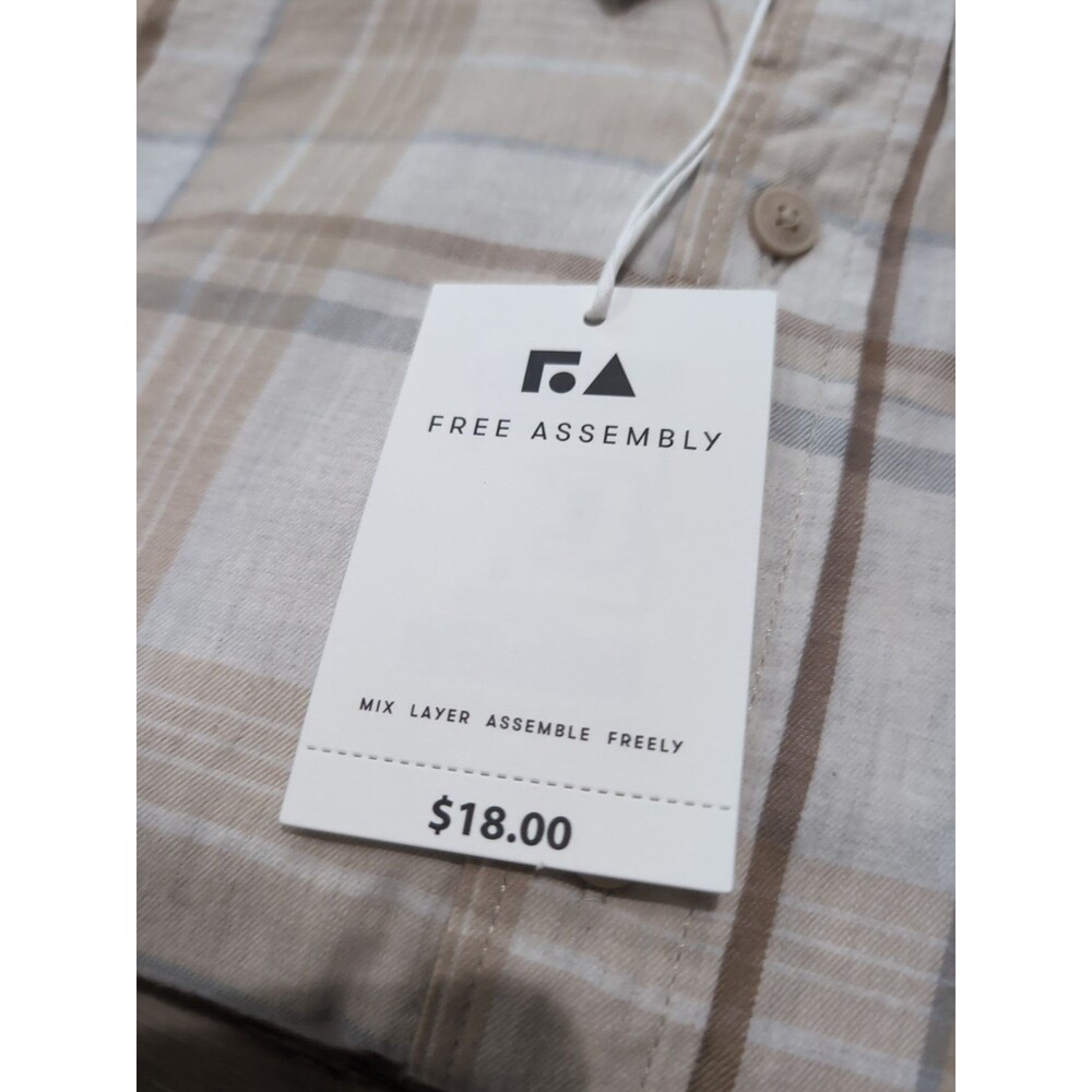 LOT/2 FREE ASSEMBLY PLAID BUTTON FRONT SHIRTS LONG SLEEVE MENS SIZE L   NWT - Picture 5 of 16